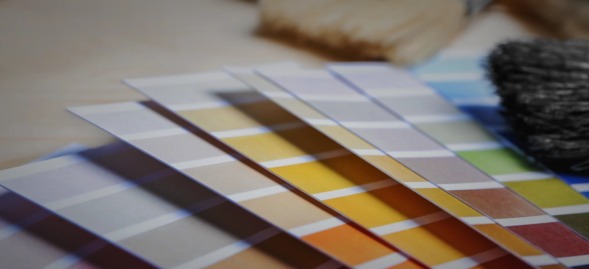 close up shot paint color samples for home interior service