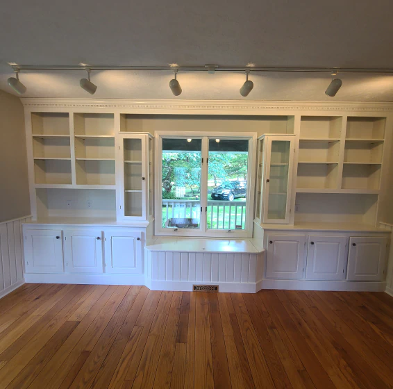 white painted cabinets